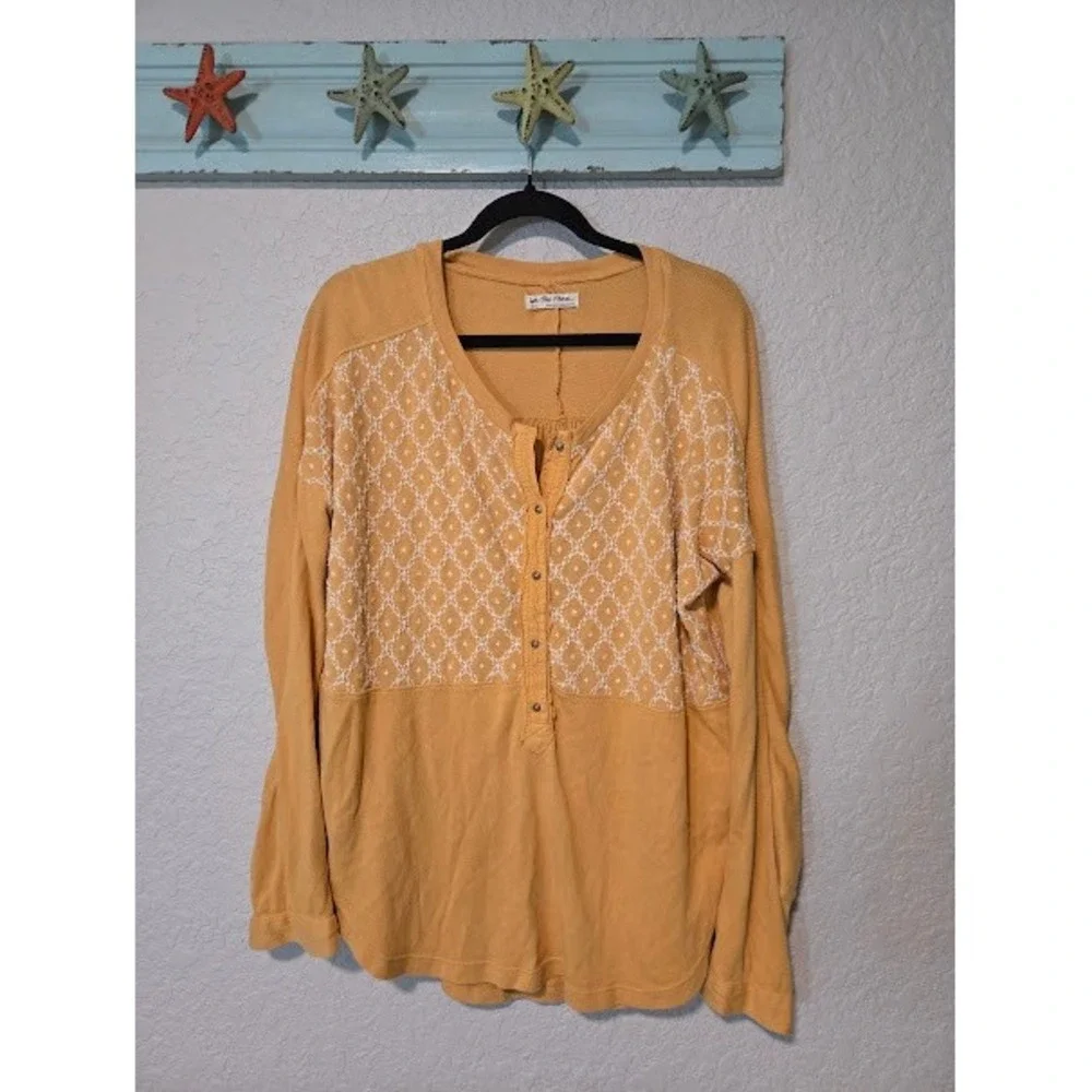 Free People Free Spirit Embroidered Henley